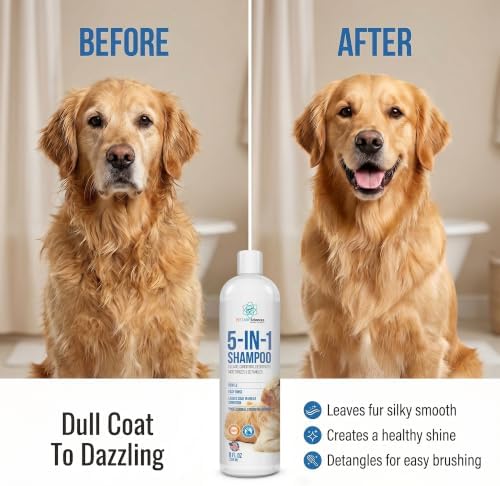 8 floz 5 in 1 Dog Shampoo for Itchy Skin - Sensitive Skin Dog Shampoo for Smelly Dogs - Dog Shampoos & Conditioners - Made in The USA - Image 3