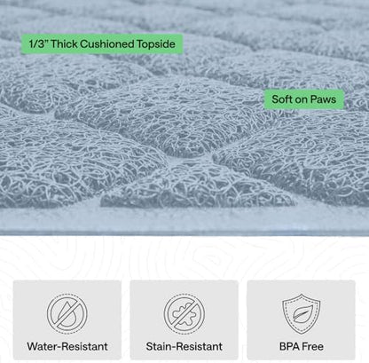 GORILLA GRIP Cat Litter Box Mat, Coiled Mesh Trapping Mats 47x35 Light Blue - Image 5
