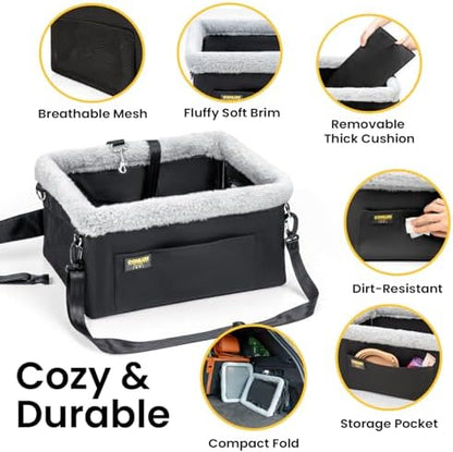 Conlun Dog Car Seat Booster | Steel Frame Anti-Collapse | Small Pet | Black - Image 5
