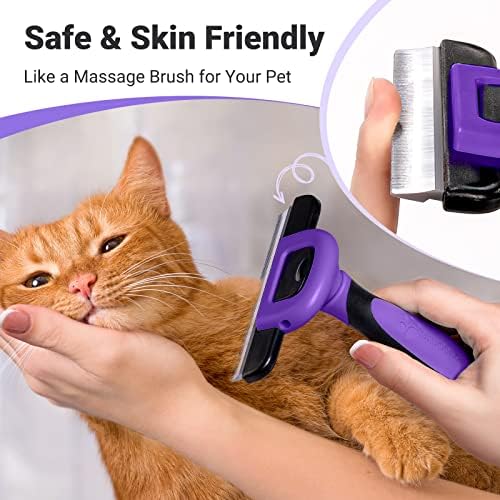 MIU COLOR Pet Grooming Brush, Deshedding Tool for Dogs & Cats, Purple - Image 5