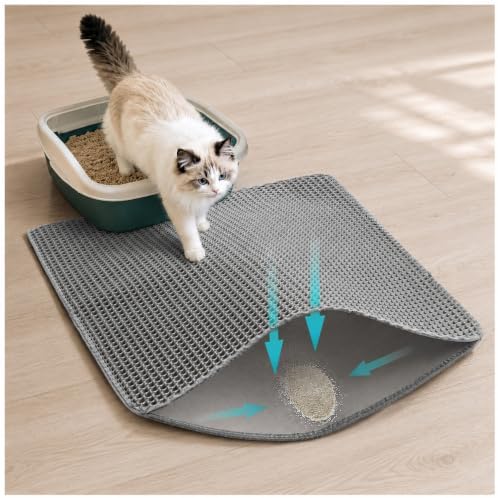 Cat Litter Mat for Litter Box Washable Urineproof (Gray, 23.6×35.4inch) by Unknown