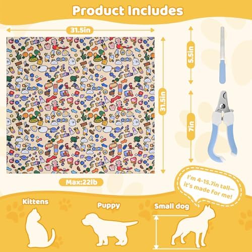 Cat Grooming Wrap & Dog Restraint Bag with Pet Nail Clippers Kit - Image 2