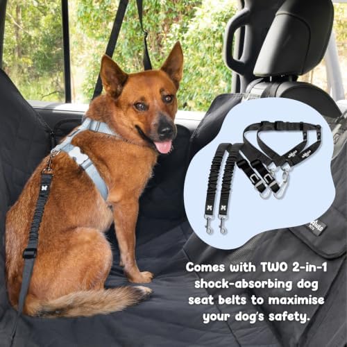 Dog Car Seat Cover for Back Seat, 4-in-1 Dog Hammock for Car, Waterproof 600D Pet Seat Cover Backseat Protector with Mesh Window, Nonslip Dog Back Seat Cover for Cars, SUVs & Trucks - Image 7