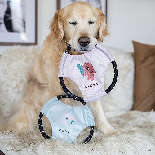 ZippyPaws x LINE Friends, Brown - Rope Gliderz Durable Flying Disc Outdoor Dog Toy for Throwing & Fetch, Puppy & Dog Frisbee - Image 4