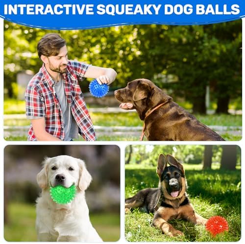 6 Pack 3.5" Light Up Squeaky Dog Toy Balls, Spiky Dog Balls for Small,Medium Large Dogs - Image 5