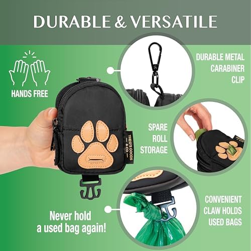 Dog Poop Bag Holder for Leash Dog Treat Pouch, Cute Premium Double Sided Bag Dispenser with Clip Attachment, Outdoor Training and Hiking, Hands Free for Dog Walking, THEO'S GOODS & CO. - Image 6