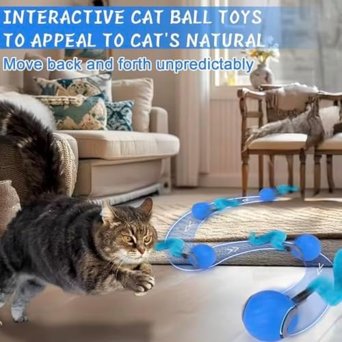 Interactive Cat Toy Ball for Indoor Cats – Smart Motion Activated Automatic Rolling Ball, USB-C Rechargeable, 2 Speeds, Obstacle Avoidance, Kitty Whiskers Playhouse (Red) - Image 7