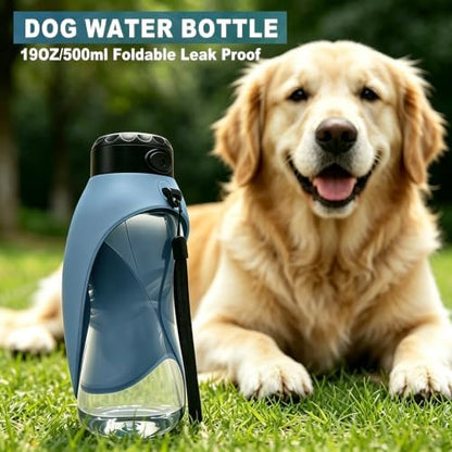 Portable Dog Water Bottle Foldable, Blue - Image 6