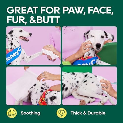 HONEY CARE Disposable Pet Wipes for Dogs & Cats, Fragrance-Free, 100 Count, Cleansing & Soothing for Paws, Butt & Body - Image 5