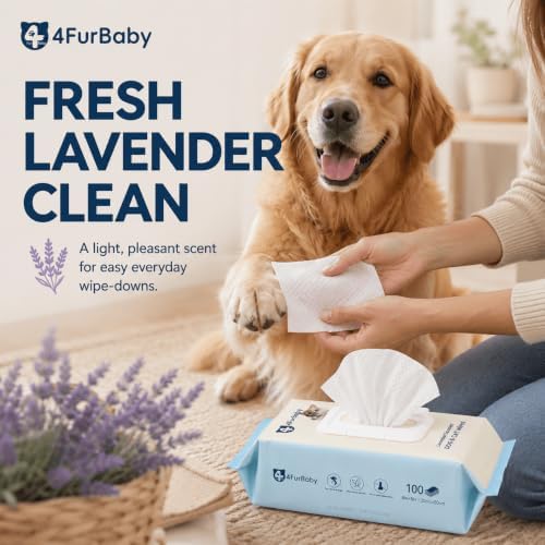 8" x 8" Dog Wipes for Paws and Butt, Lavender, 400 Count - Image 2