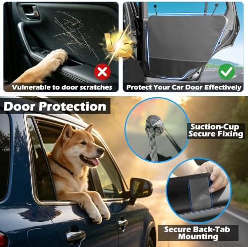 Dog Car Seat Cover for Back Seat with Side Flaps and Door Protector - Image 3