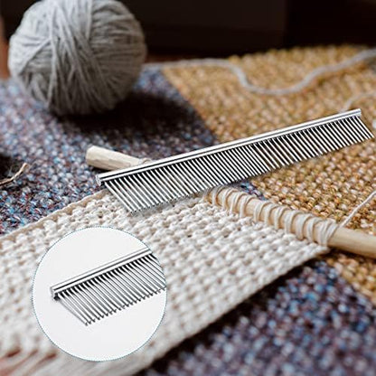 2 Pieces Macrame Comb and Tassel Brush Kit - Stainless Steel Combs for Pet Grooming, Macrame Fringe Cord and Supplies (Silver) - Image 5