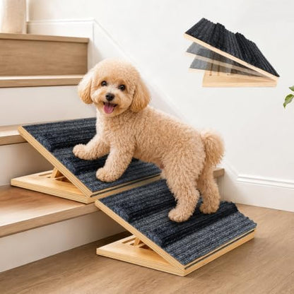Upgraded Dog Ramps for Stairs, Adjustable Stair Ramp for Dogs (4.7"–7") by Unknown