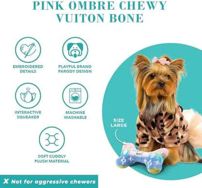 Haute Diggity Dog Chewy Vuiton Bone Plush Dog Toy, Designer Parody Toy - Image 4
