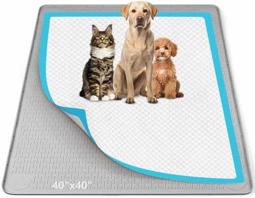 Pee Pad Holder for Dogs 40''x40'' Silicone Puppy Pee Pad Tray, Light Grey by Bartuke