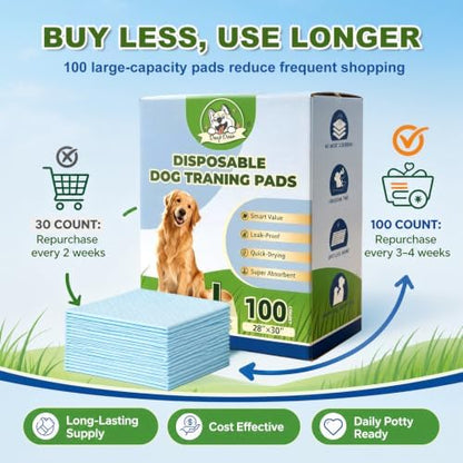 DEEP DEAR Puppy Pads for Dogs , Large 30x28 in ,100 Count - Image 2