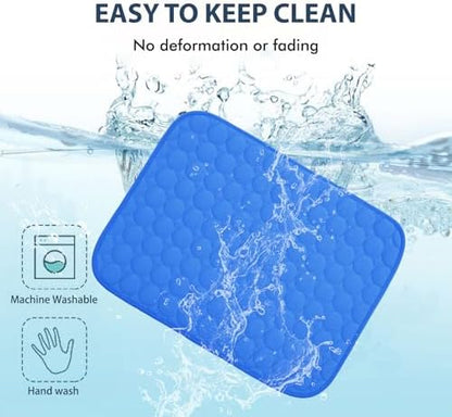 MICROCOSMOS Summer Cooling Mat & Sleeping Pad- Water Absorption Top, Materials Safe, Easy Carry, EZ Clean. Keep Cooling for Pets, Kids and Adults.(Navy Blue, 48" x48") - Image 5