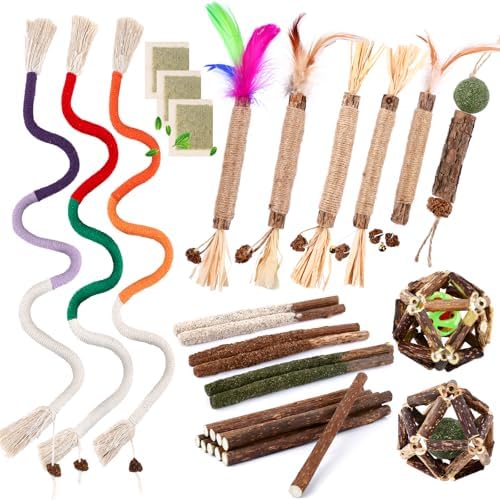 WOUSEDO 27 Pack Catnip Chew Toys for Cats, Cotton Sisal Rope Toys by Unknown