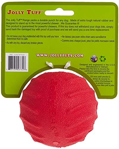 Jolly Pets Tuff Tosser Bouncing Ball Tog Toy/Treat Holder, 3 Inches, Red - Image 4
