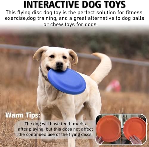 XIGOU Dog Flying Disc - Durable Rubber Flying Disc Dog Toy - 9.25" Indestructible Rubber Dog Flying Discs Flyer Dog Toys - Puncture Resistant & Bite Resistant Extremely - for Medium Large Dogs - Image 3