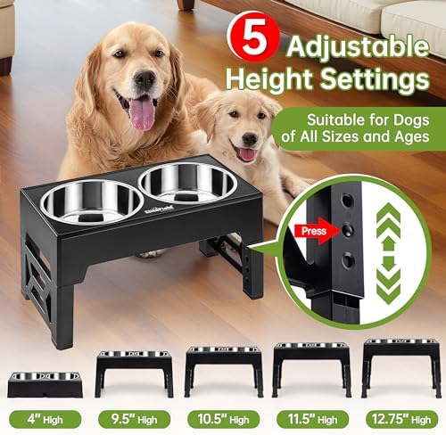 EliteField Elevated Dog Bowls, 2 Stainless Steel Bowls (2-Year Warranty) - Image 2