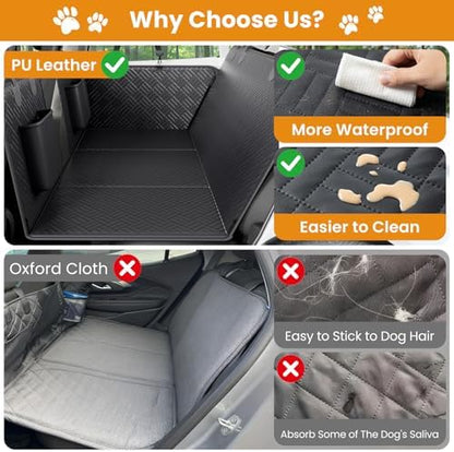 Dog Back Seat Extender for Trucks, Hard-Bottom Dog Seat Cover - Image 4