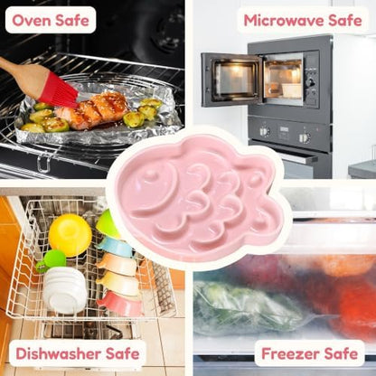 Elevated Slow Feeder Cat Bowl with Stand, 6.3''Ceramic Fish Maze Cat Food Bowl, Raised Whisker Friendly Wide Shallow Cat Dish for Wet & Dry Food, Non Slip Puzzle Feeder for Cats & Small Dogs (Pink) - Image 6