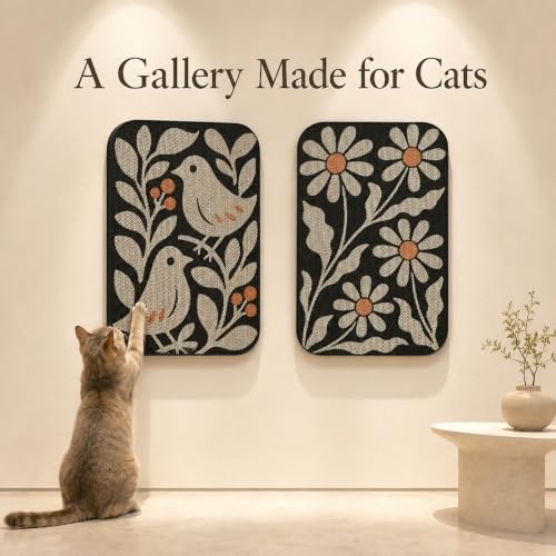 2 Pack Cat Wall Scratcher, Art Cat Scratching Board for Cats - Image 6