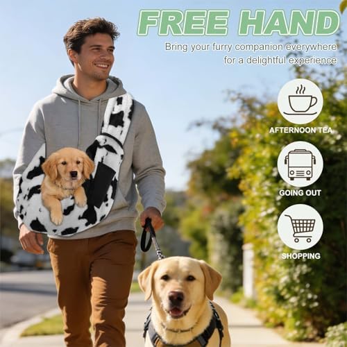 Dog Sling Carrier for Small Dogs and Cats Up to 16.5 Lbs, Soft Breathable with Pocket Pet Cross Body Shoulder Bag, (Brown, 1 Pcs) Intended for Outdoor Travel/Camp - Image 5