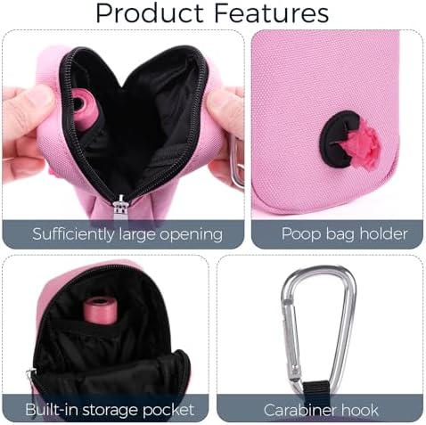 Dog Treat Pouch with Clip, Treat Pouches for Pet Training, Small Dog Treat Container Treat Bag for Leash, Waterproof Dog Treat Bag, Hands-free Training Pouch - Image 3