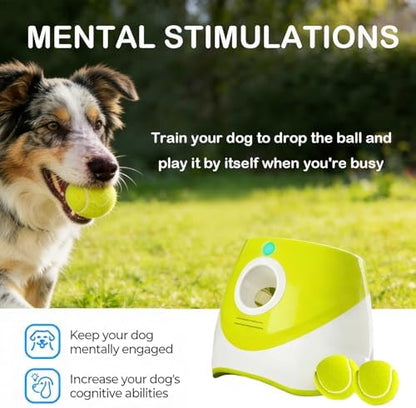OYE Dog Ball Launcher, Automatic Balls Thrower with 6 Balls for Dog, 2 Tennis Balls Throwing Machine with 10-30 ft Throw Distance, Interactive Pet Toys for Small and Medium Dogs (Green) - Image 2