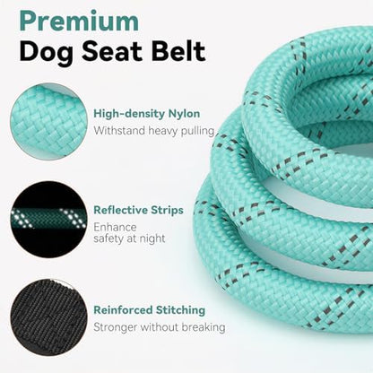 Universal Dog Seat Belt for Car, Dog Car Seatbelt, Cyan - Image 3