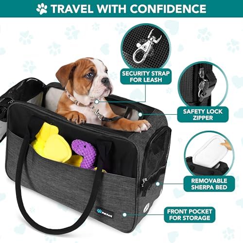 PetAmi Small Dog Purse Carrier with Pockets, Airline Approved, Charcoal - Image 3