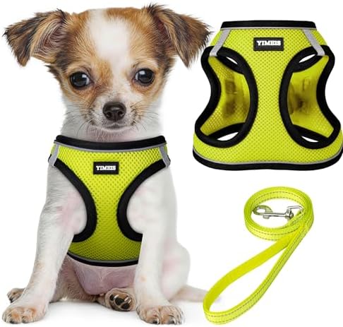 No Pull Dog Puppy Harness and Leash Set Reflective Mesh Vest X-Small by YIMEIS