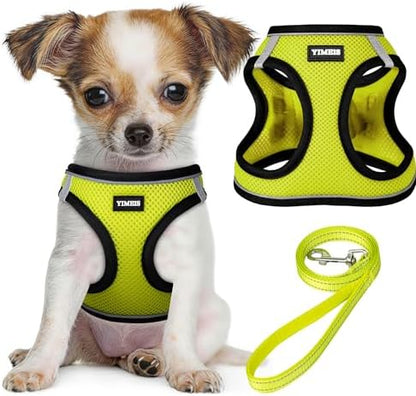 No Pull Dog Puppy Harness and Leash Set Reflective Mesh Vest Medium by YIMEIS