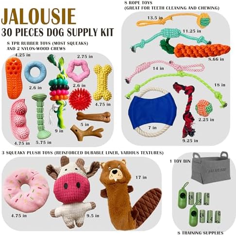Jalousie Multipack Dog Squeaky Toys Bulk Bundle Pup Toy - Puppy Toys for Pets for Small Medium Breed (30 PCs Gift Basket) - Image 2