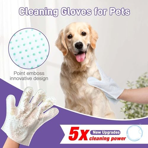 Pet Glove Wipes for Dogs & Cats, Pet Cleaning Gloves 15 PCS - Image 3
