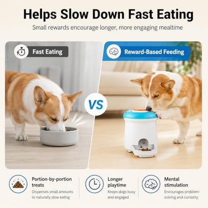 Interactive Dog Treat Dispenser Toy with Remote Button, Dog Puzzle Feeder & Slow Feeder for Bored Dogs, Mental Stimulation Reward Training Toy with 8 DIY Stickers - Image 6