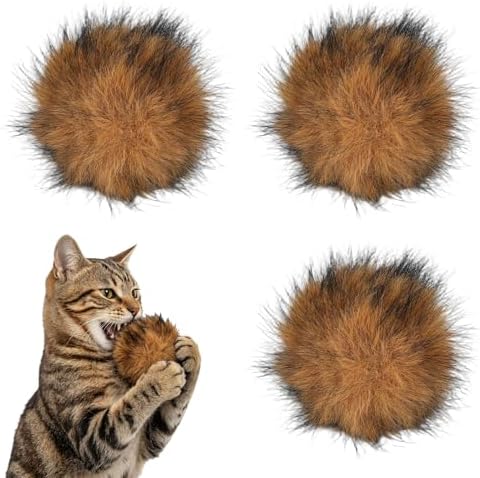 3pcs Cat Faux Rabbit Fur Balls Soft Catnip Toys by Unknown