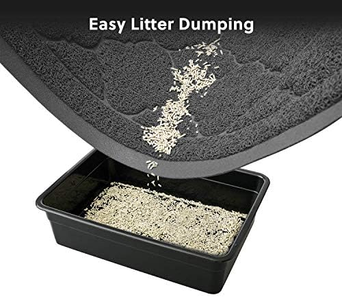 WePet Cat Litter Box Mat, Kitty Premium PVC Pad, Durable Trapping Rug, Phthalate Free, Urine-Resistant, Scatter Control, L 35 x 23 Inch, Black - Image 5