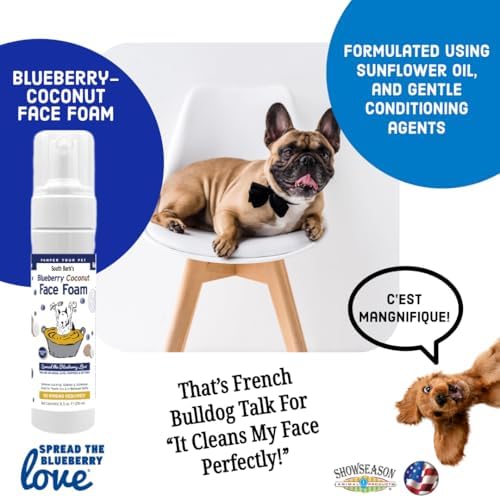 Showseason Blueberry-Coconut Pet Face Foam Cleanser for Dogs and Cats 8.5 oz. | No Rinsing Required | Easy Cleaning | Biodegradable and Non-Toxic | Made in The USA - Image 2