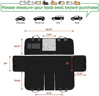 Vailge 100% Waterproof Convertible Dog Car Seat Covers,100% Waterproof Dog Seat Cover with Mesh Window, Heavy Duty seat Cover for Dogs, Dog car Hammock Pet Seat Cover for Cars Trucks suvs,Black,Large - Image 6