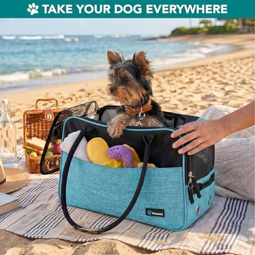 PetAmi Small Dog Purse Carrier with Pockets, Airline Approved, Turquoise - Image 7