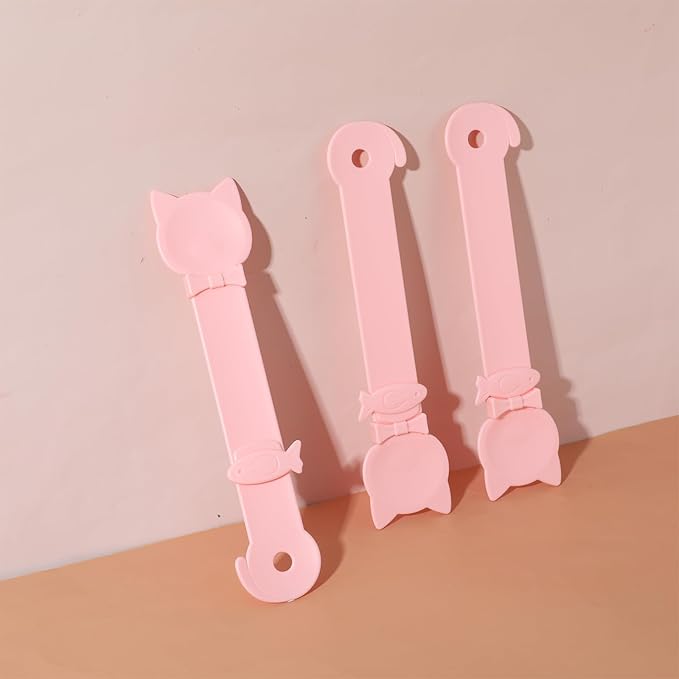 3 Pcs Pink Cat Treat Spoons, 10" Lickable Spoons Cat Treats, Lickable Dispenser for Wet Food and Puree, Cat Food Spoon, Multi Function Feeding Tool, Easy to Clean