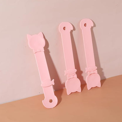 3 Pcs Pink Cat Treat Spoons, 10" Lickable Spoons Cat Treats, Lickable Dispenser for Wet Food and Puree, Cat Food Spoon, Multi Function Feeding Tool, Easy to Clean