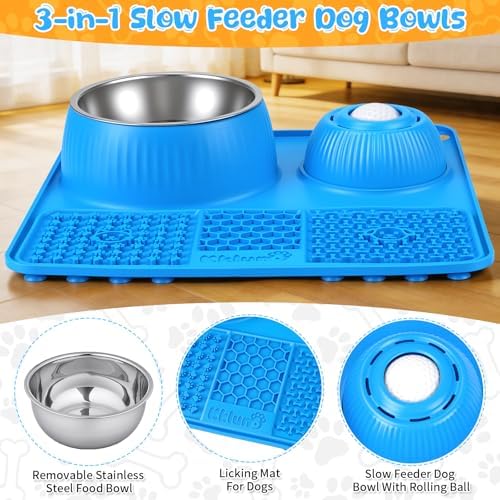 Dog Lick Bowl with Rolling Ball for Liquid and Thick Treat - Image 3