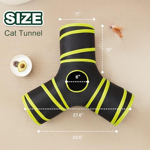 Love's cabin Cat Tunnel for Indoor Cats, 3-Way Collapsible Play Tunnel - Image 2