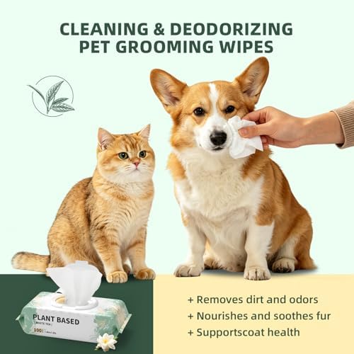 IMMHABI 100 Count Dog Wipes for Paws and Butt Hypoallergenic Pets Cleansing & Deodorizing Hygienic Puppy Wipes for Dogs Face and Body Wipes Cleaning Fur Doggie Wipes Doggy Wipes (White Tea) - Image 3