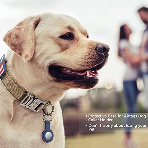 DAGANXI Tactical Dog Collar Leash Set, Adjustable Military Training Nylon Dog Collar with Controll Handle and Heavy Metal Buckle for Medium and Large Dogs，with Patches and Airtags Case (L, Brown-Set) - Image 2