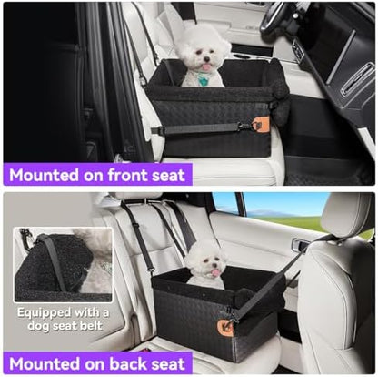TKYZ Dog Car Seats for Small Medium Dogs,PU Leather Car Seat Boosters,Foldable Puppy Cat Carseats (Black, Small Dog) - Image 5